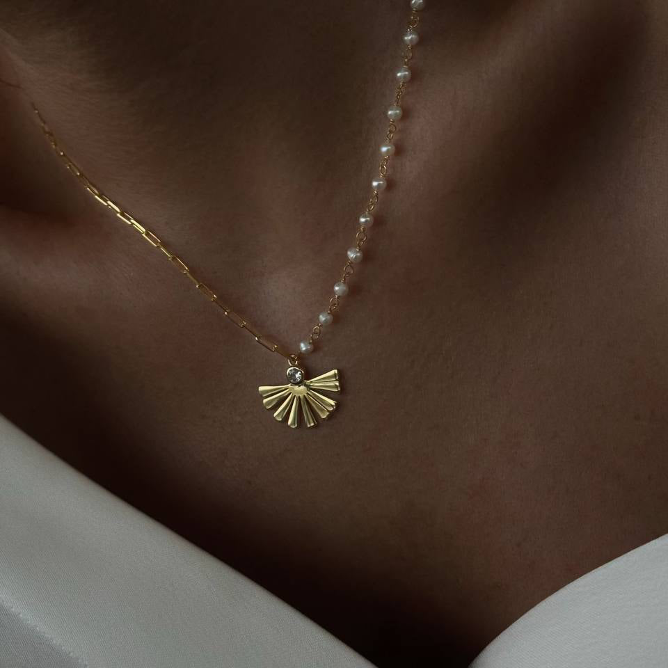 FÄLJÄRTSPÄRLHALSBAND | 925 SILVER