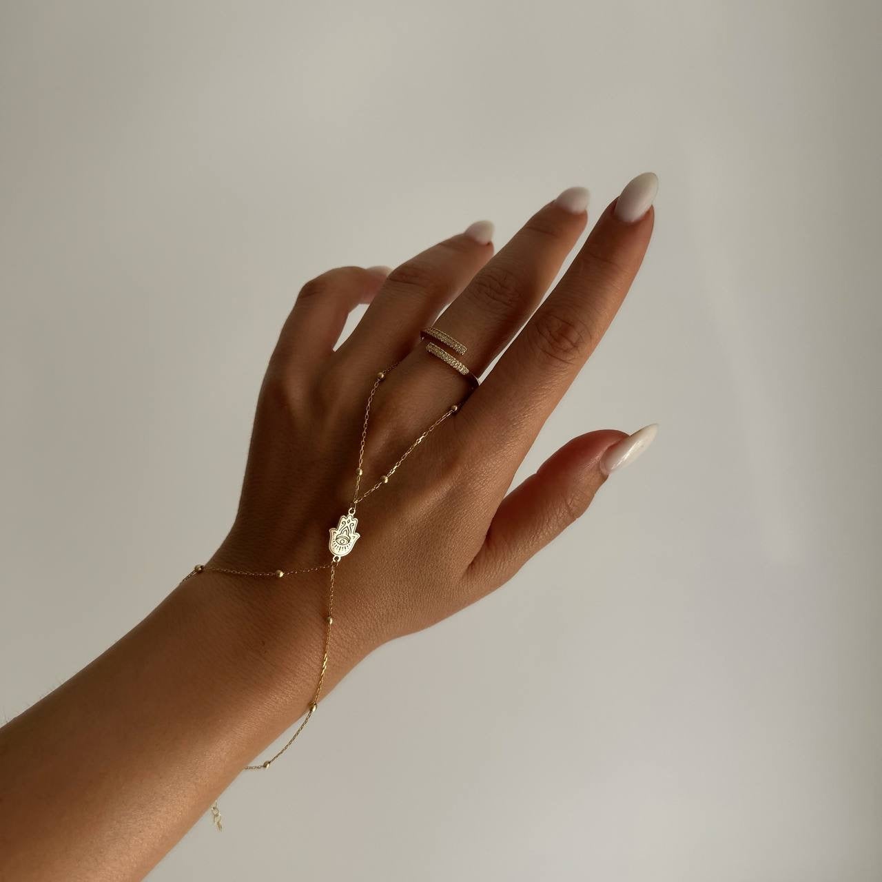 MÖNSTERD FATIMAS HANDKEDJA | 925 SILVER