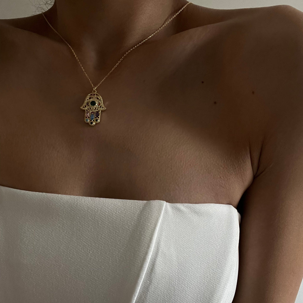 FATIMAS HAND COLORFULL HALSKETTE (8035061268782)