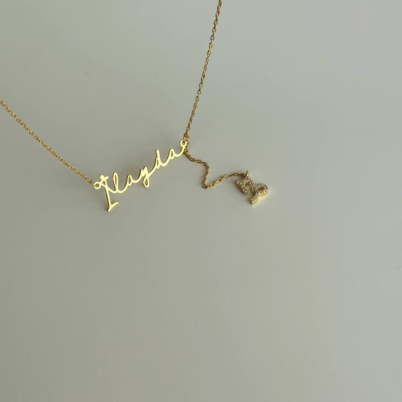 NAMN KRAGE MED HÄNGA STJÄRNHÖRN | 925 SILVER