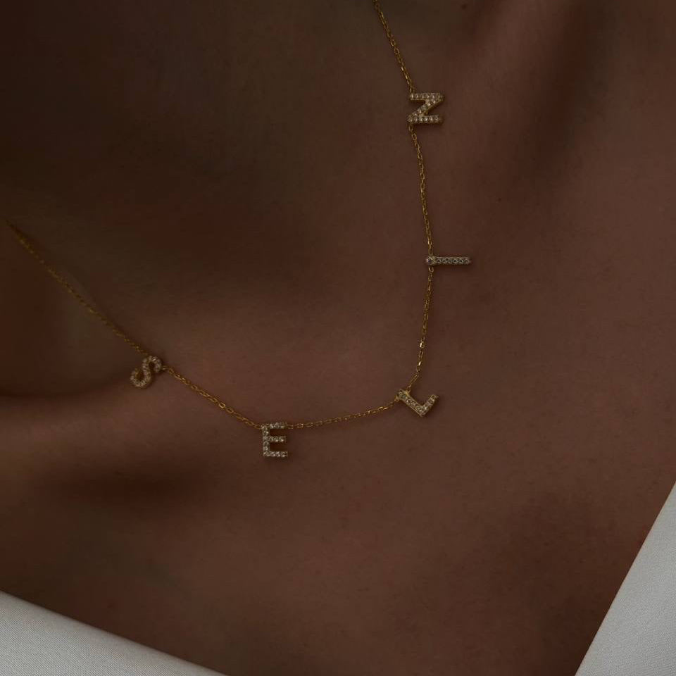 CHOCKER ZIRCONSTONE NAMN KRAGE | 925 SILVER