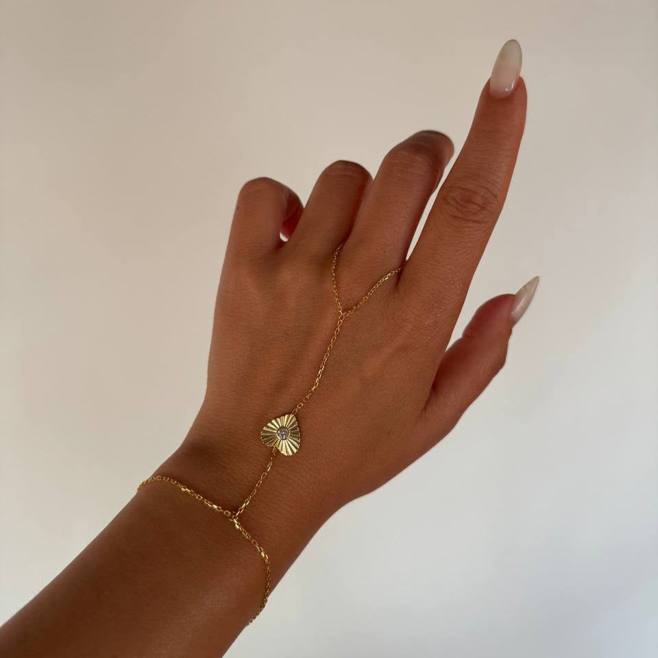 HANDKEDJA HJÄRTSTEN | 925 SILVER