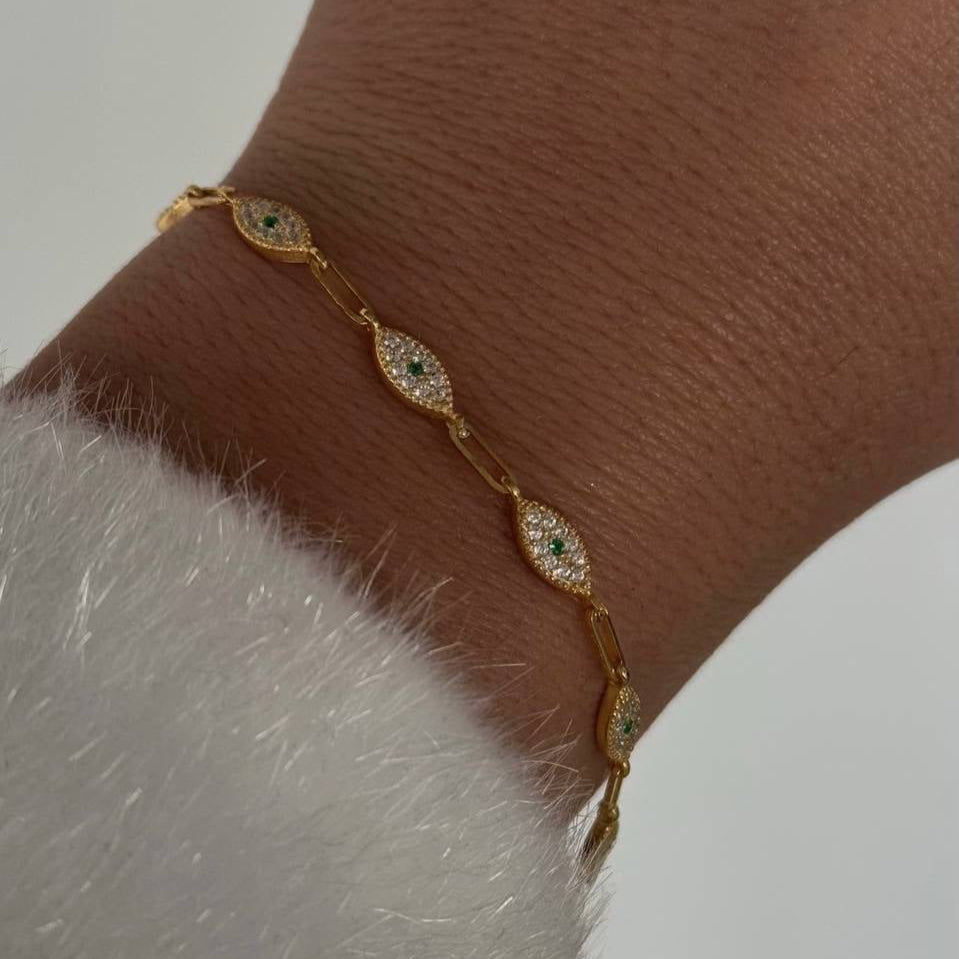 ARMBAND AV GRÖN ZIRCONSTEIN | 925 SILVER