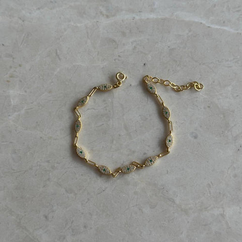 ARMBAND AV GRÖN ZIRCONSTEIN | 925 SILVER