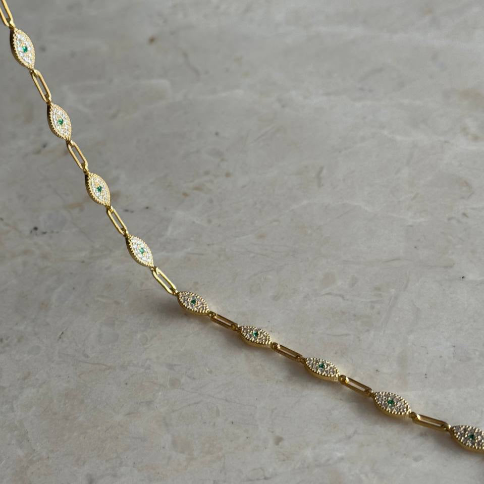 ARMBAND AV GRÖN ZIRCONSTEIN | 925 SILVER