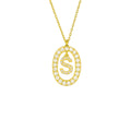 Oval Zirkonia Buchstaben Kette (7017623289901)