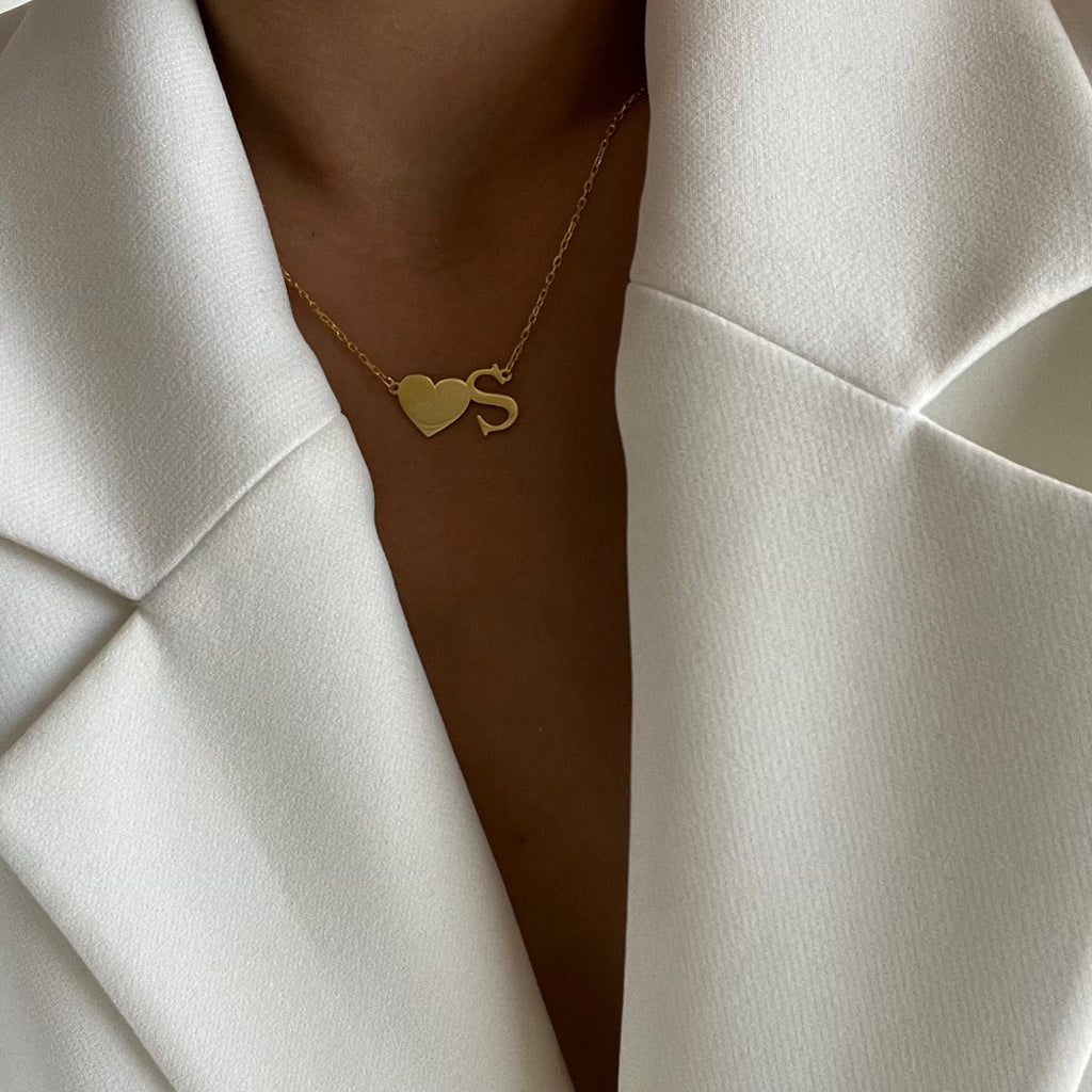 Herz Kette mit Buchstabe (7143391756333)