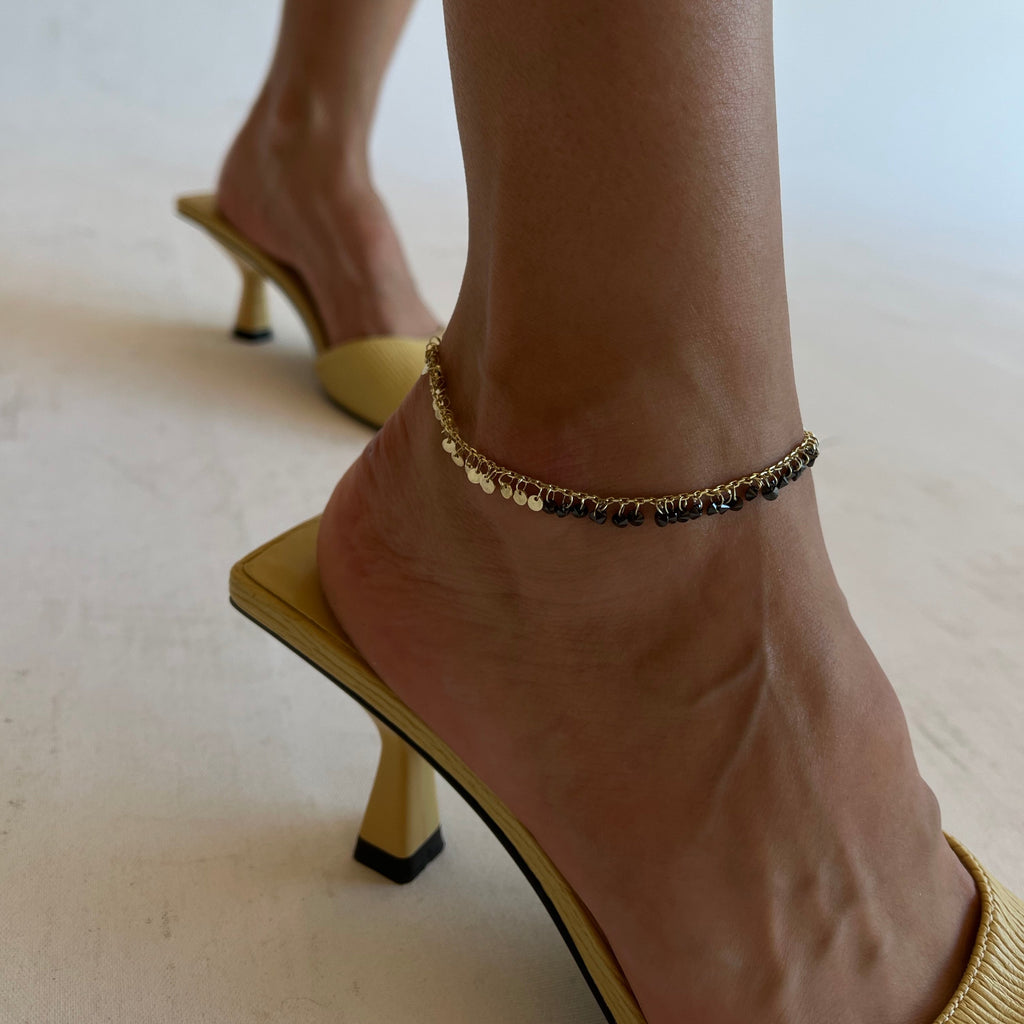 SCHWARZ STEIN FUSSKETTE (7139563503661)