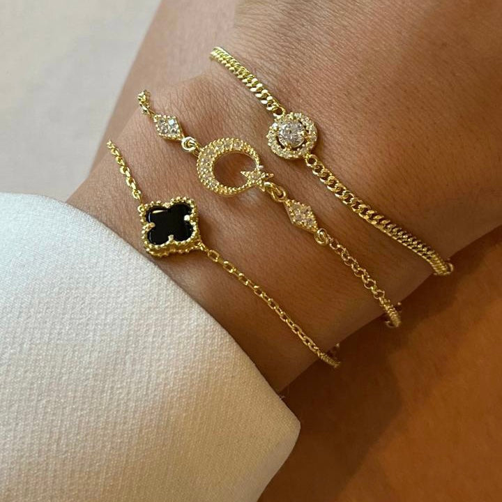 KLEEBLATT OPAL SCHWARZE ARMKETTE (8061213835566)