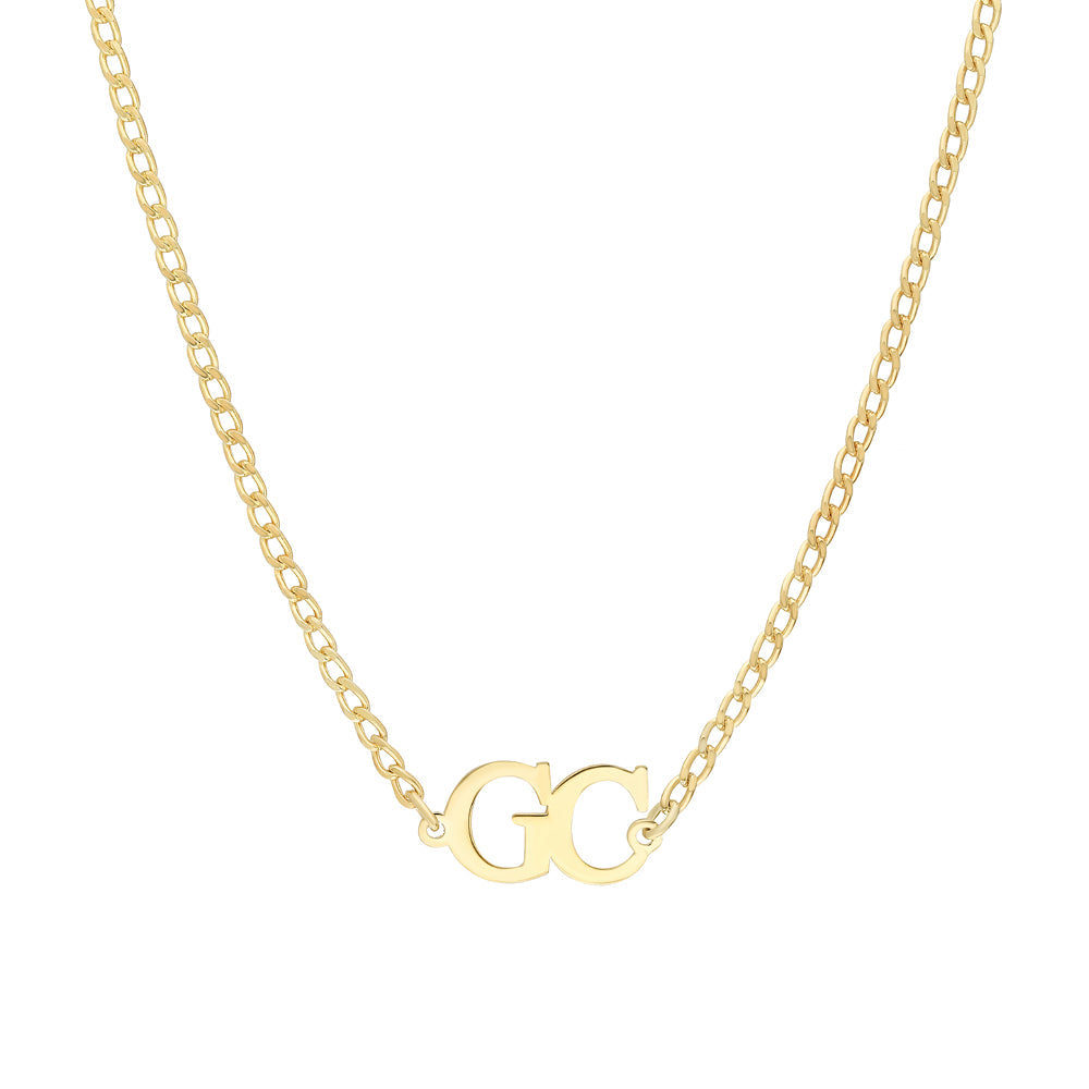 Gourmet Namenskette mit 2er Buchstabe- Schriftart Cambria (8061805429038)