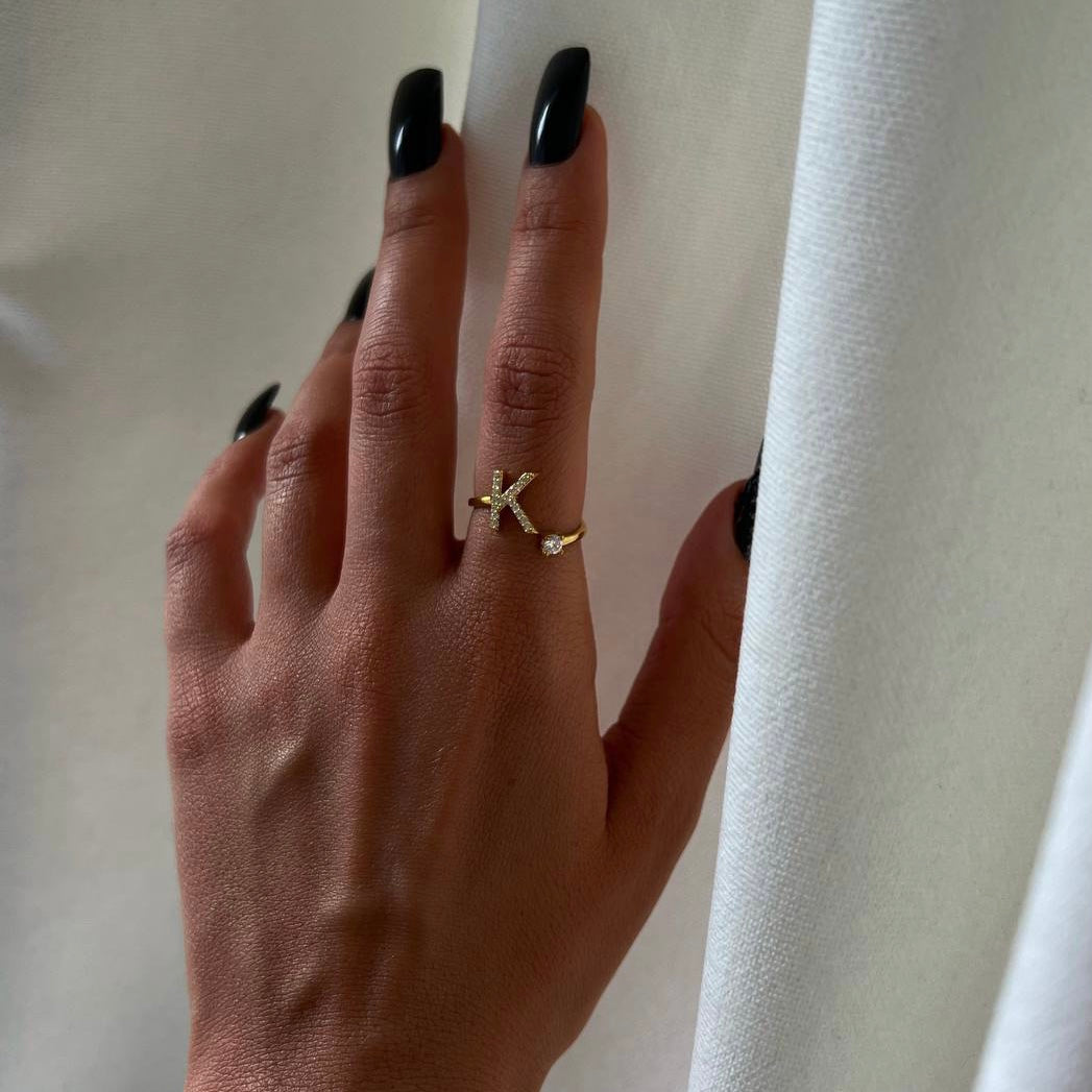 Letter diamond Ring (6985709191213)