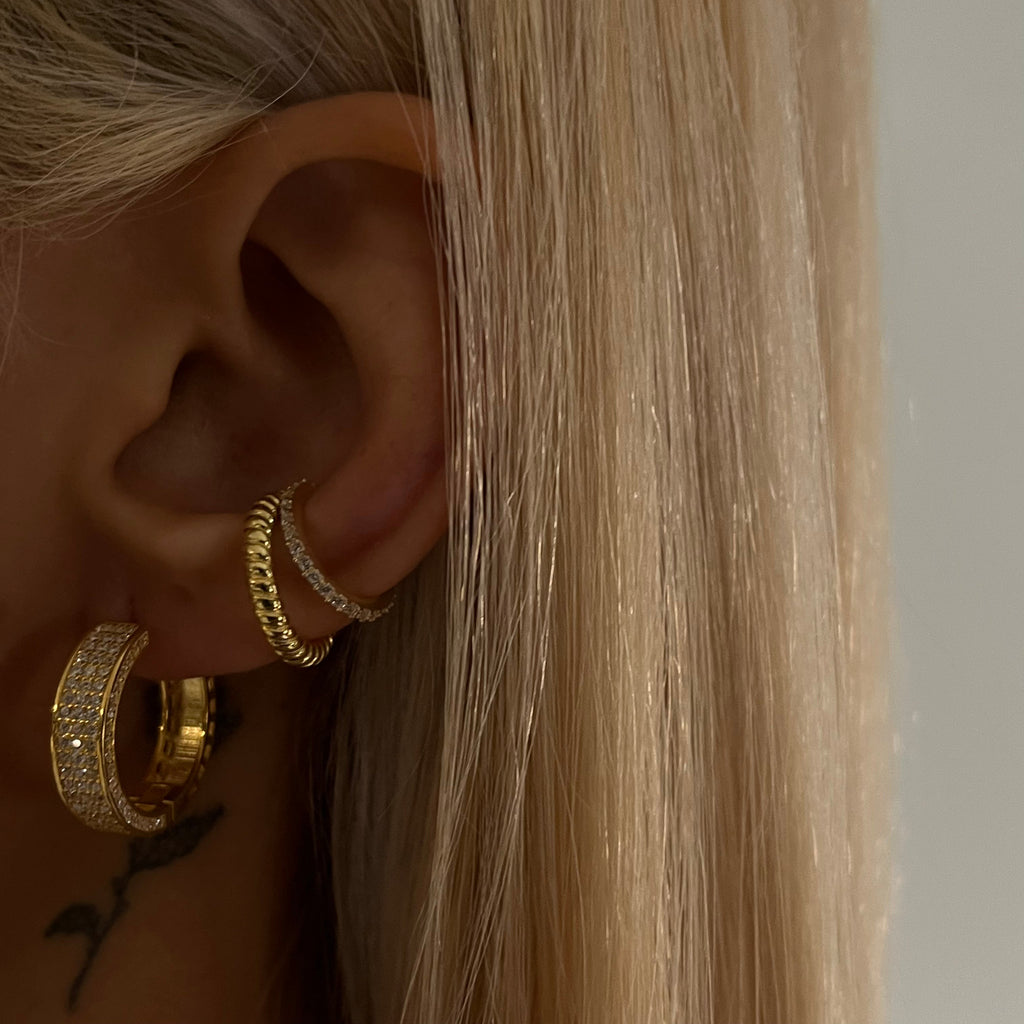 Drei Reihen Ohrringe mit Zirkonia (7042100985901)