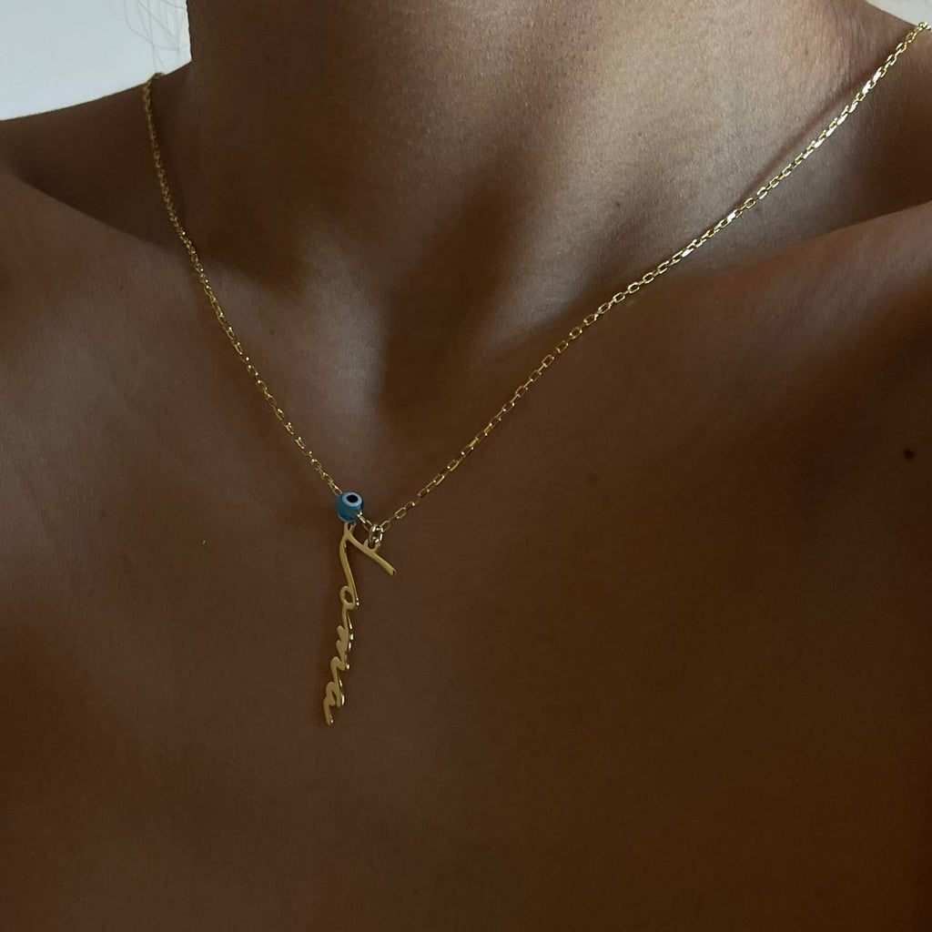 Senkrechte Namenskette mit Nazar - Schriftart Notera (8061812736302)