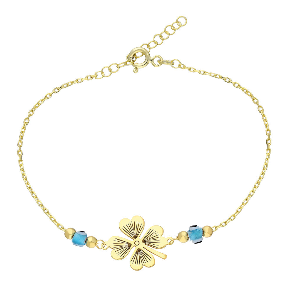 Kleeblatt Armkette mit Nazar (8069467144494)