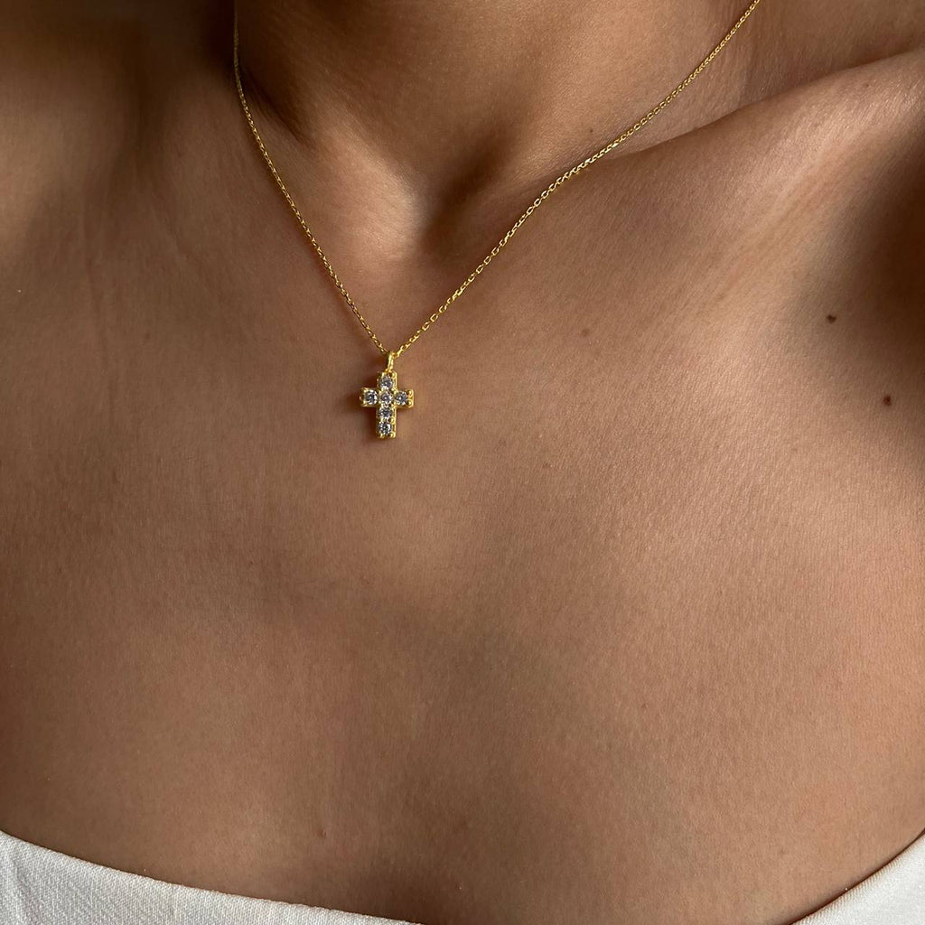 KREUZ KETTE MIT ZIRKONIA STEIN (8045987365166)