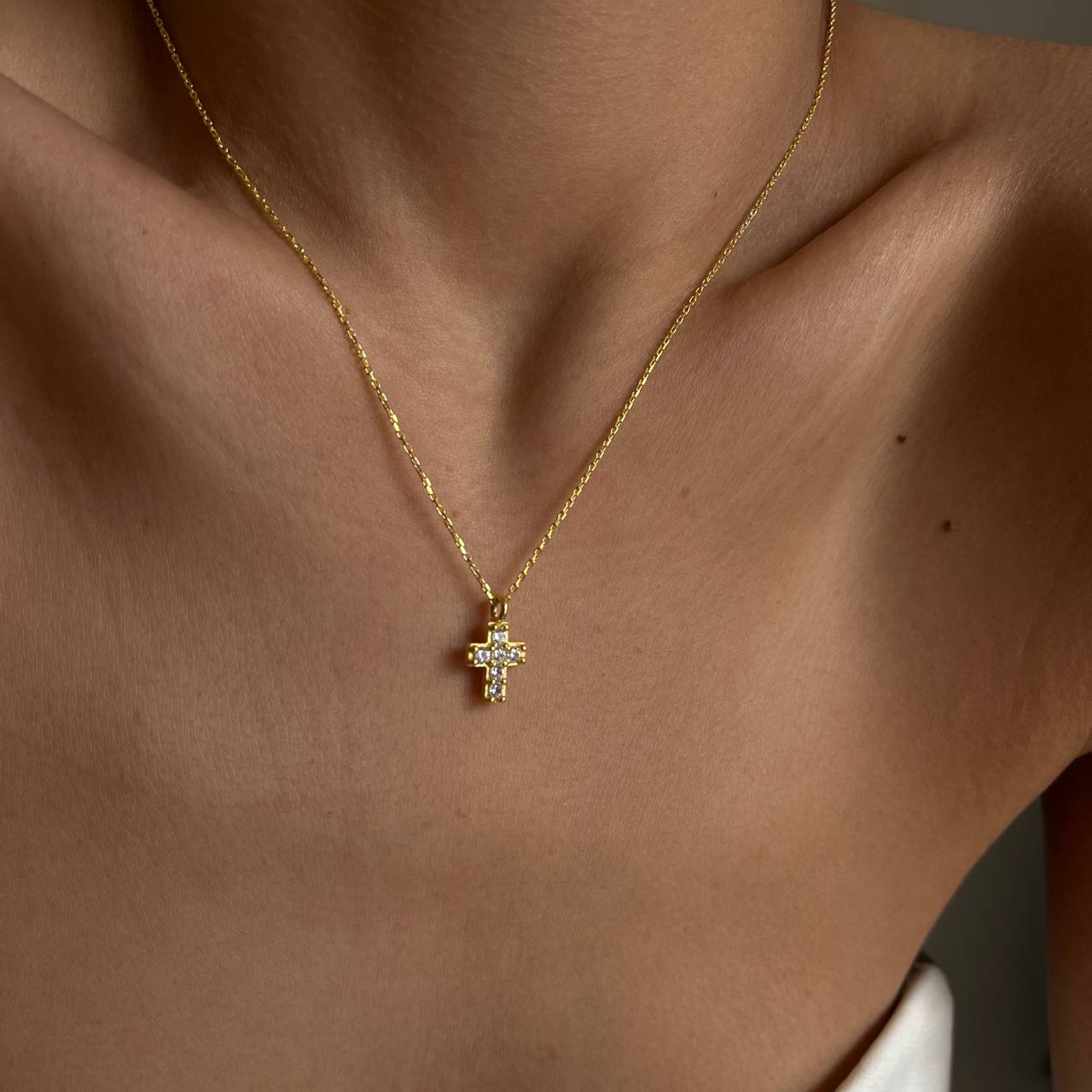 KREUZ KETTE MIT ZIRKONIA STEIN (8045987365166)