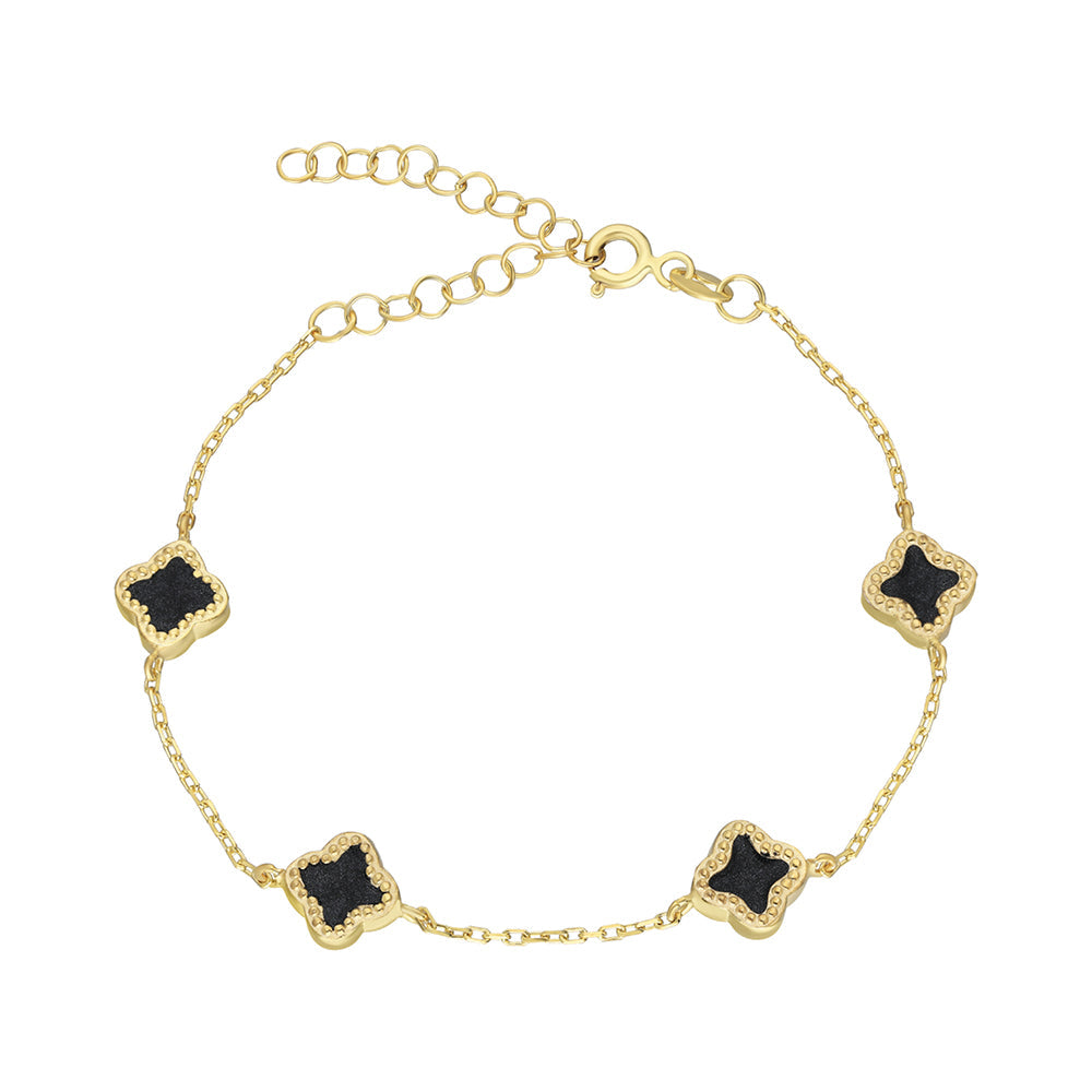 SCHWARZE  KLEE ARMKETTE (8127181488430)