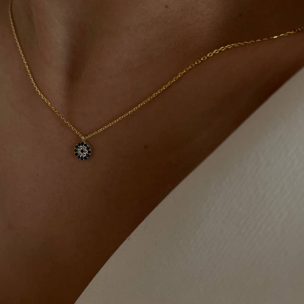 Mini Nazar Zirkonia Halskette (7078631374893)