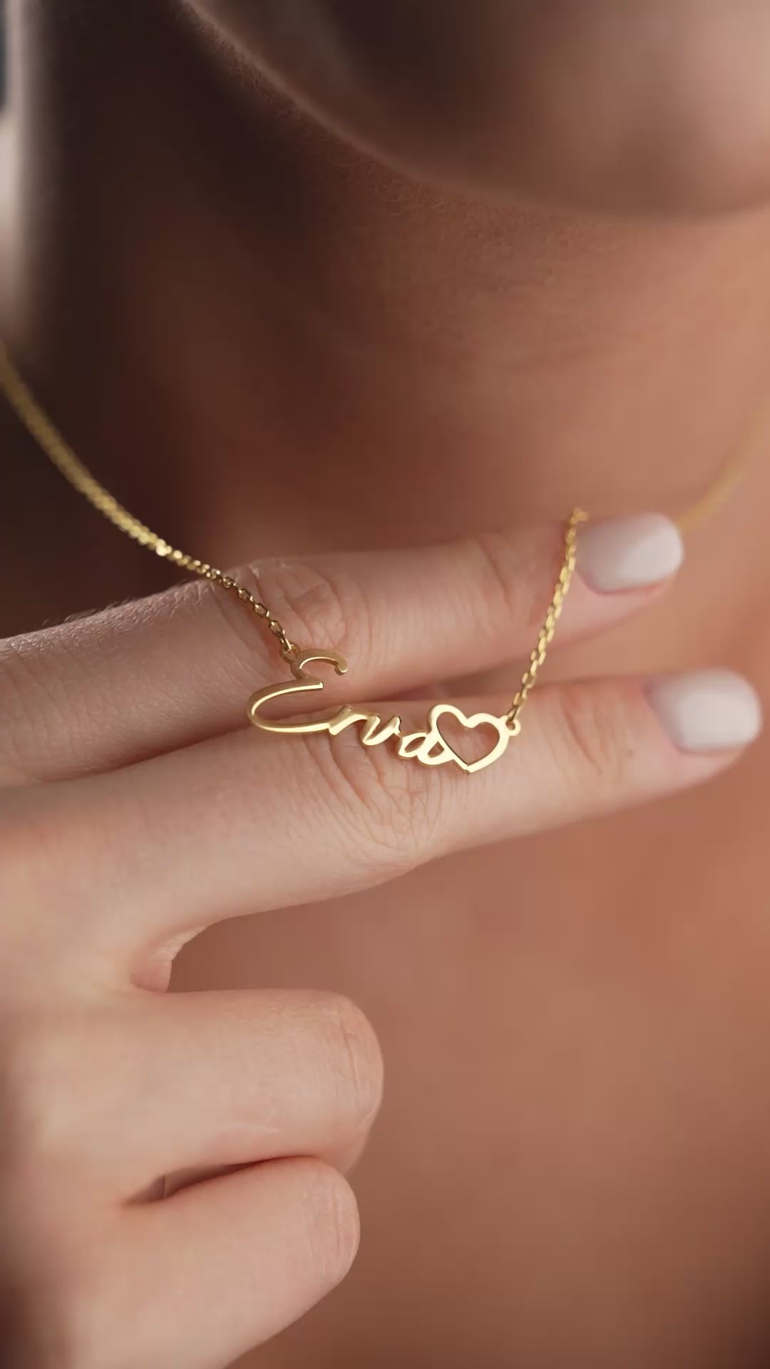 HJÄRTA NAMN KRAGE | 925 SILVER