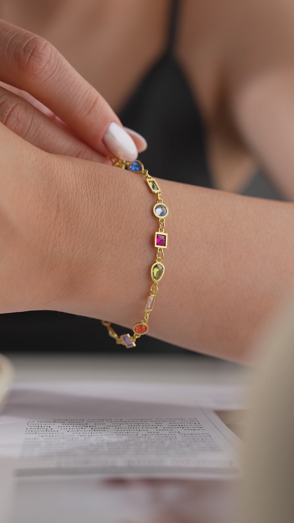 ASYMMETRISKA FÄRGADE ARMBAND | 925 SILVER