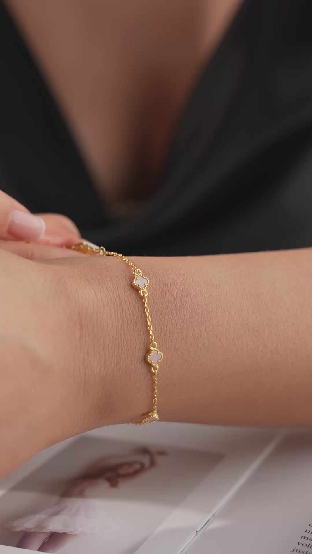 MINIMALT VITKLÖVERARMBAND | 925 SILVER