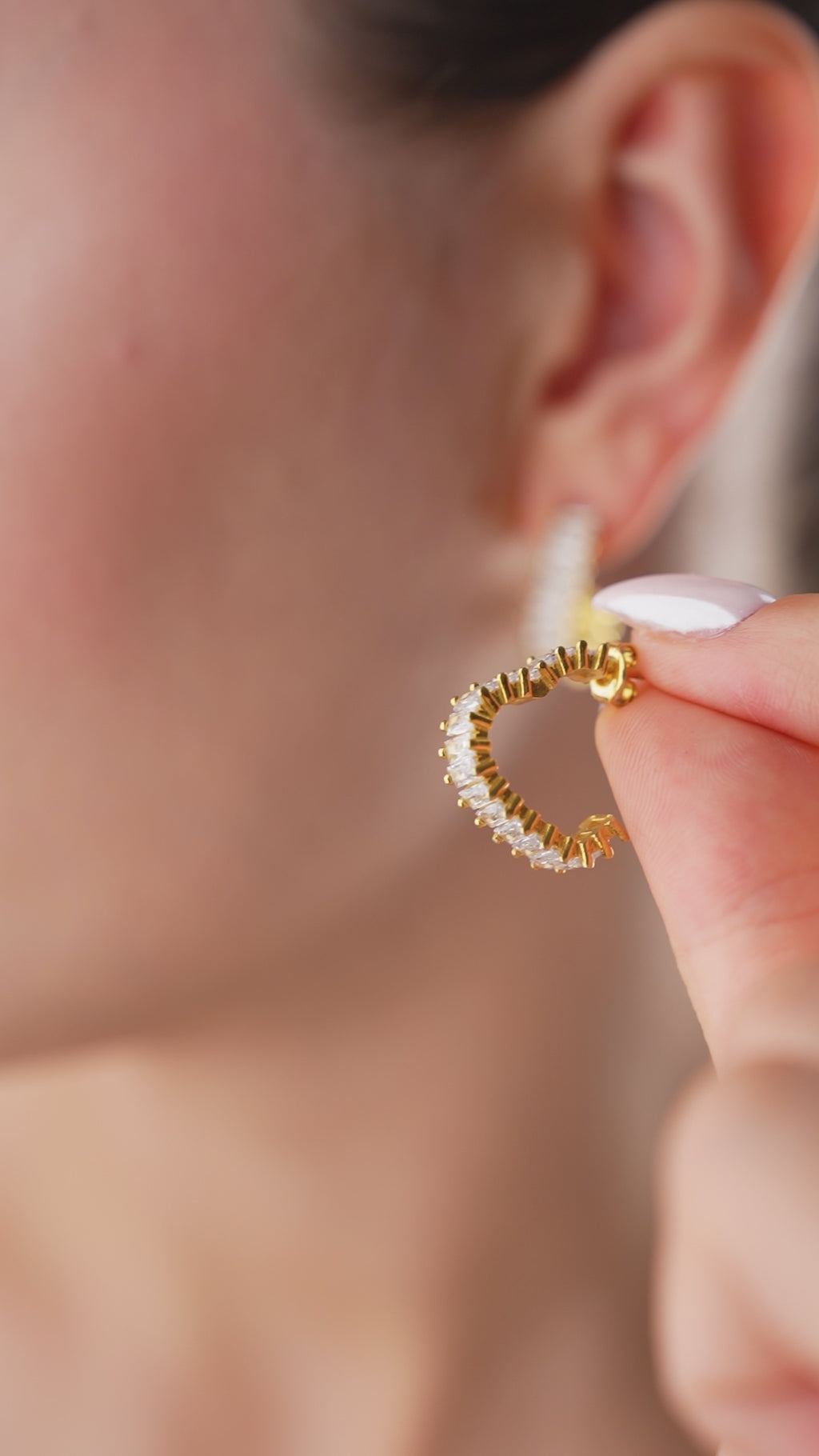 BAGUETTE HJÄRTA Örhänge för upphängning | 925 SILVER