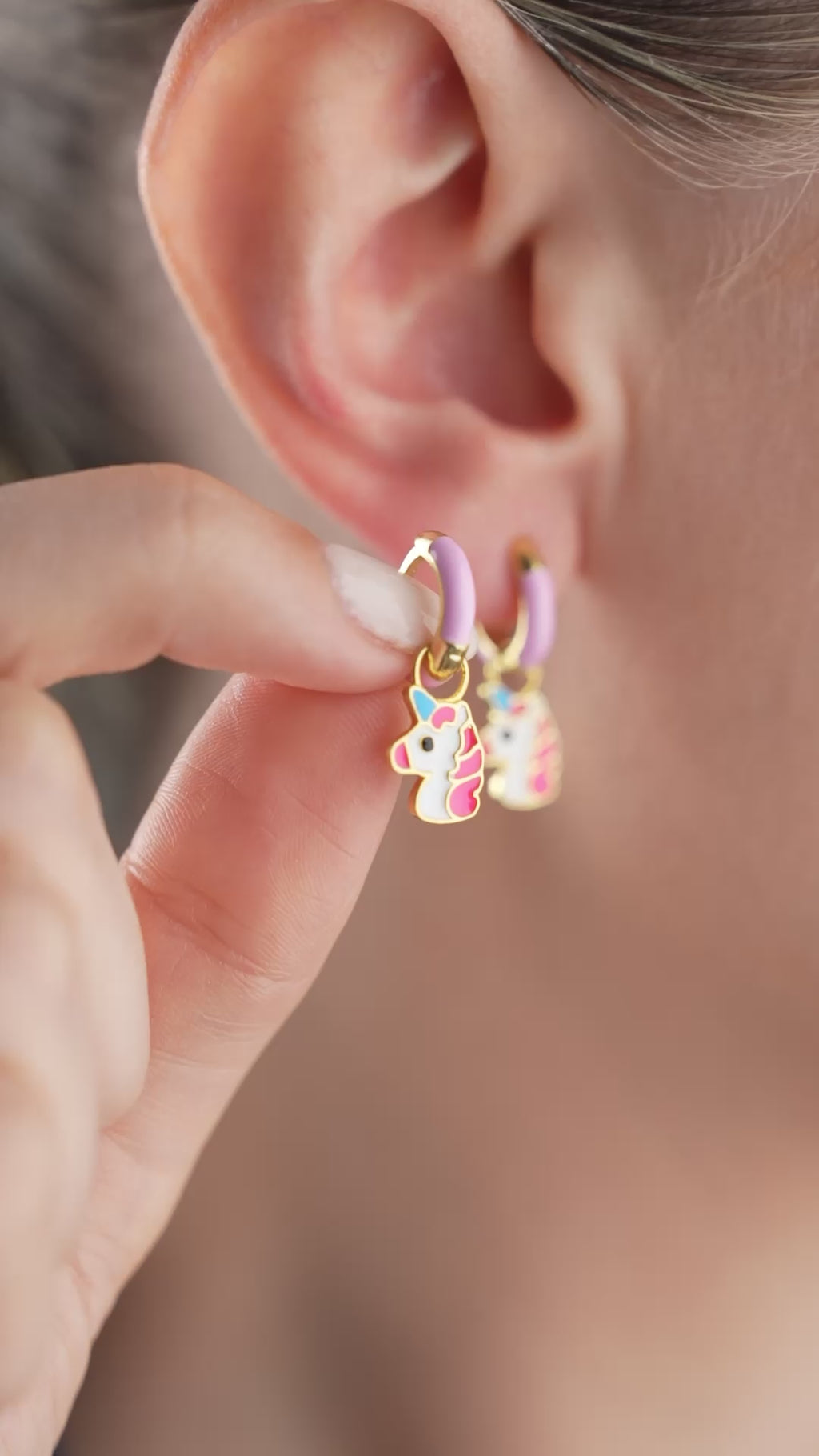 BARNENS ENHÖRNINGSÖRHÄNGEN | 925 SILVER