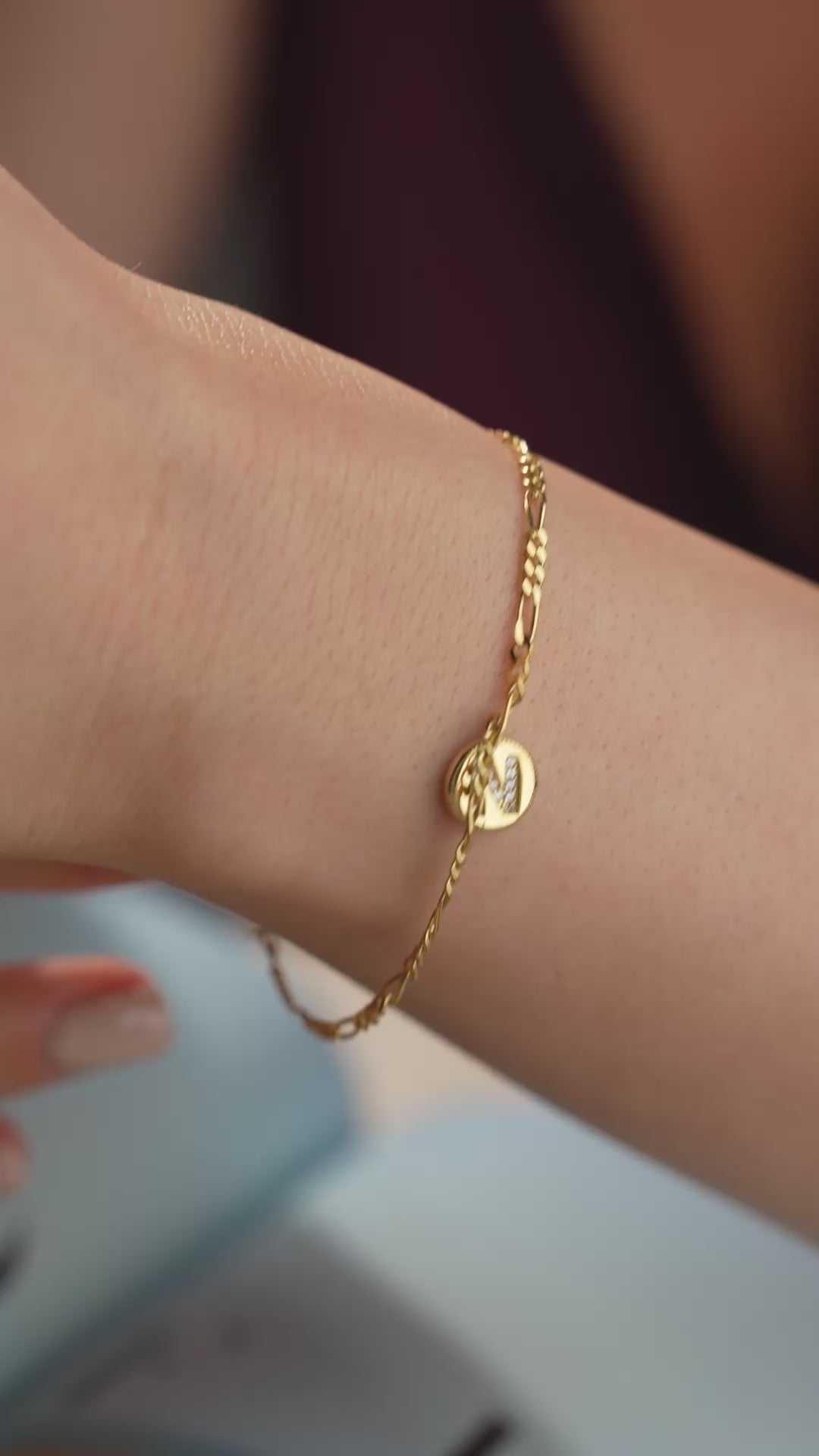 ARMBAND MED ZIRKONIUMPLATTA MED BOKSTAVER | 925 SILVER