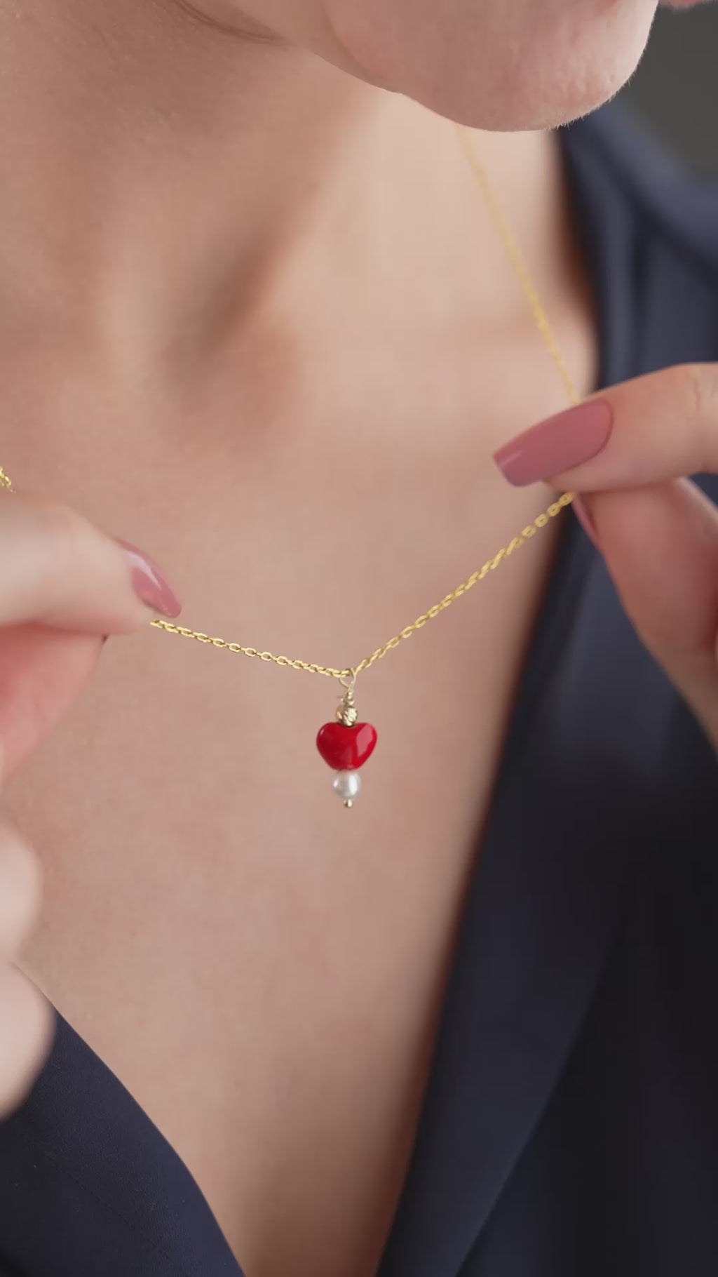 HJÄRTA PÄRL KRAGE | 925 SILVER