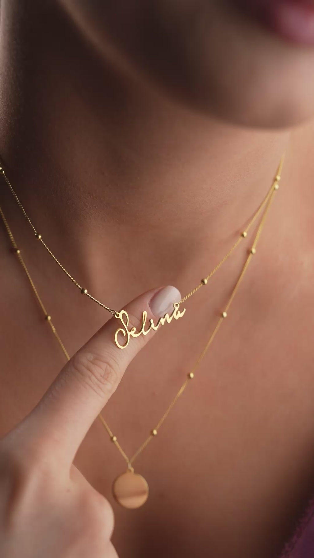 VINTAGE GOURMET NAMN KRAGE MED PLATSER | 925 SILVER