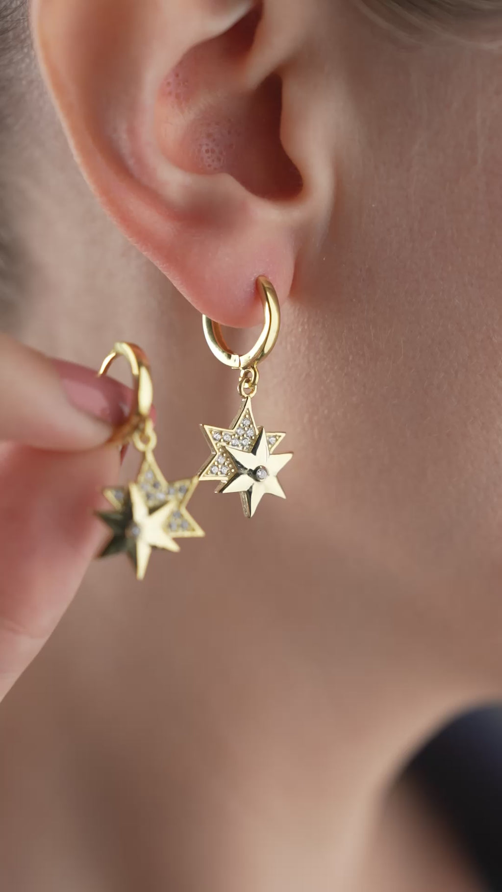 DUBBELSTJÄRNÖRÖRHÄNGEN | 925 SILVER