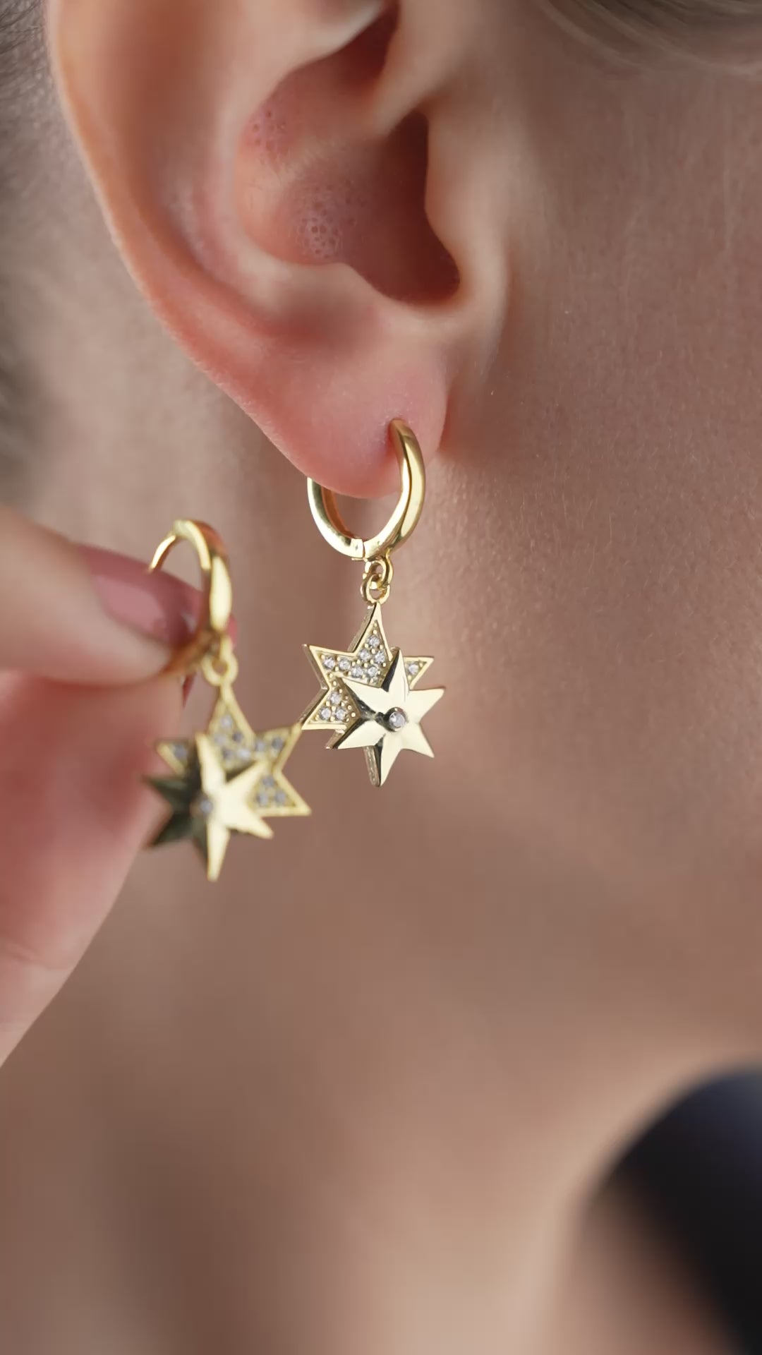 DUBBELSTJÄRNÖRÖRHÄNGEN | 925 SILVER