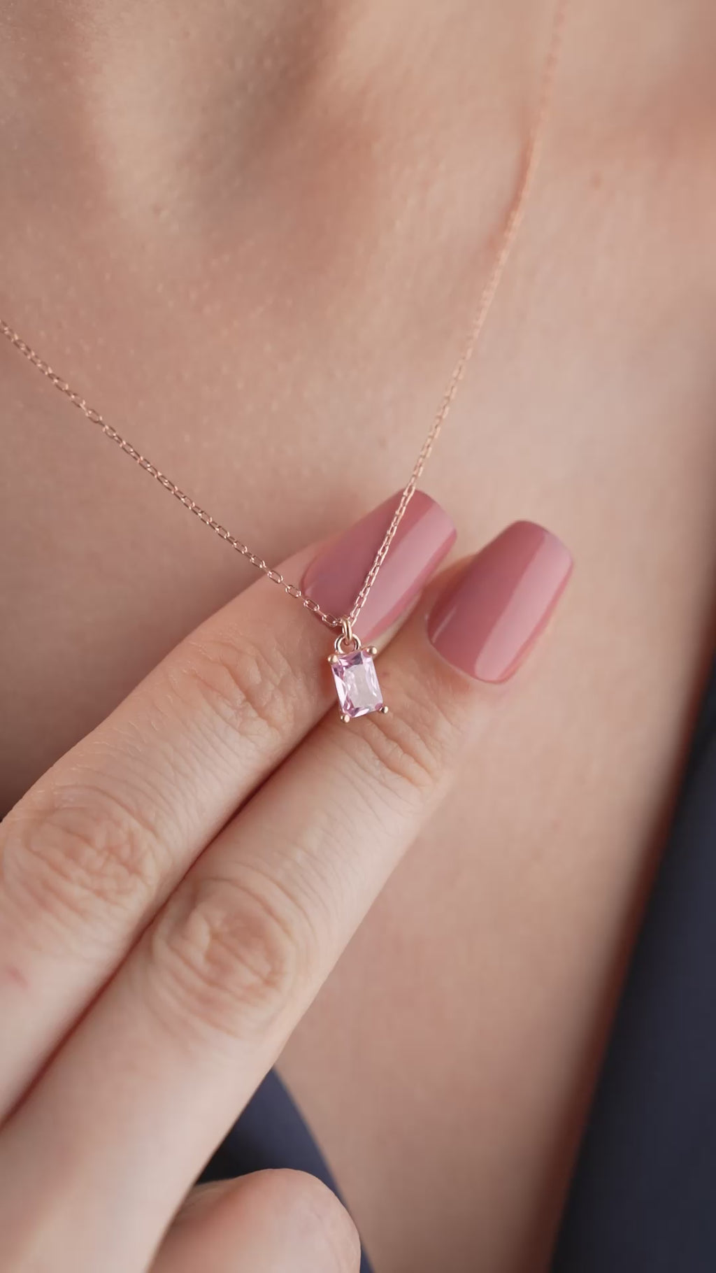 ROSA BAGUETTEHALSBAND | 925 SILVER