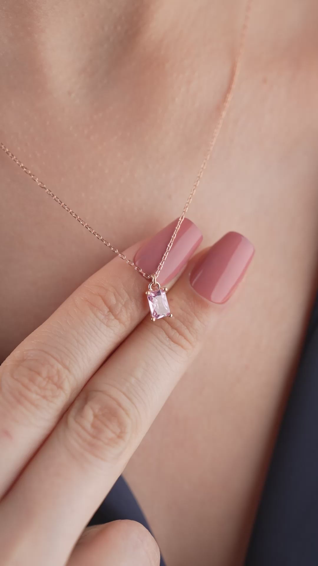 ROSA BAGUETTEHALSBAND | 925 SILVER