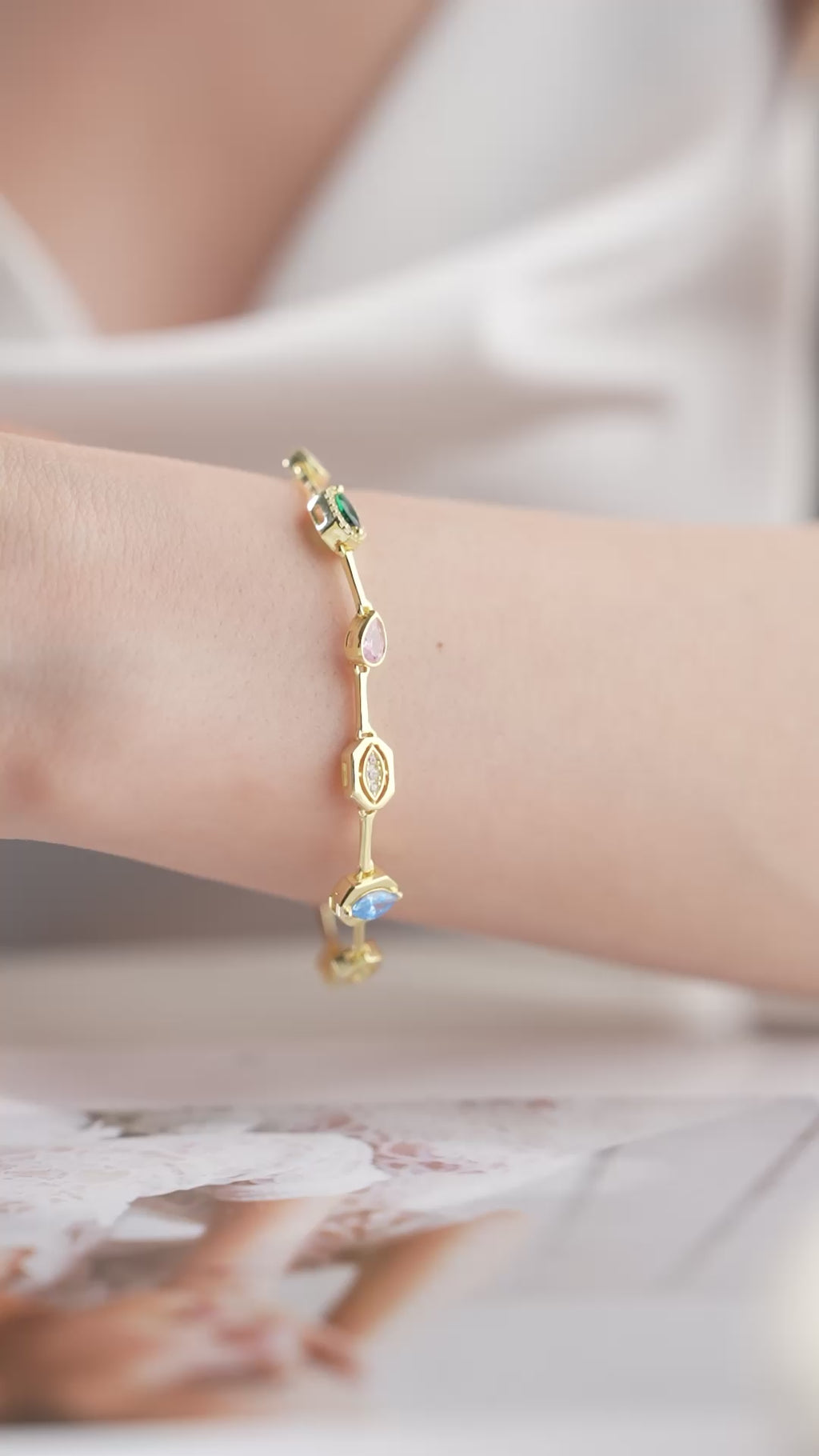 DESIGN FÄRGAT ARMBAND | 925 SILVER