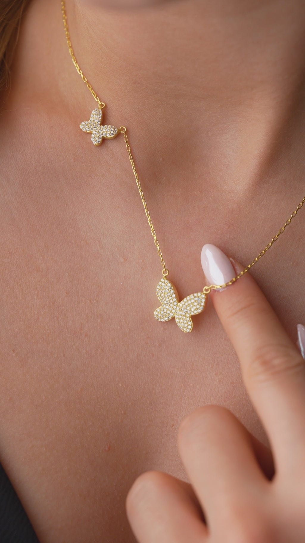 FJÄRILS DUO HALSHALSE | 925 SILVER