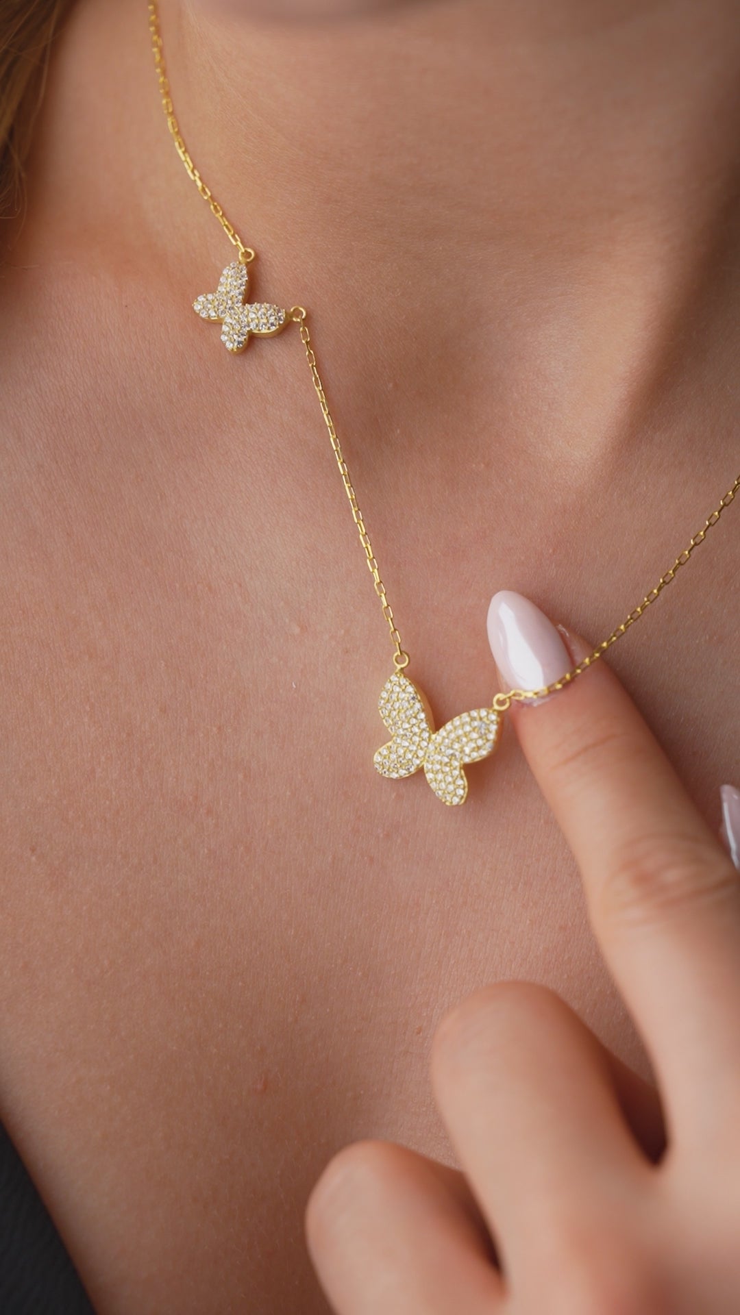 FJÄRILS DUO HALSHALSE | 925 SILVER