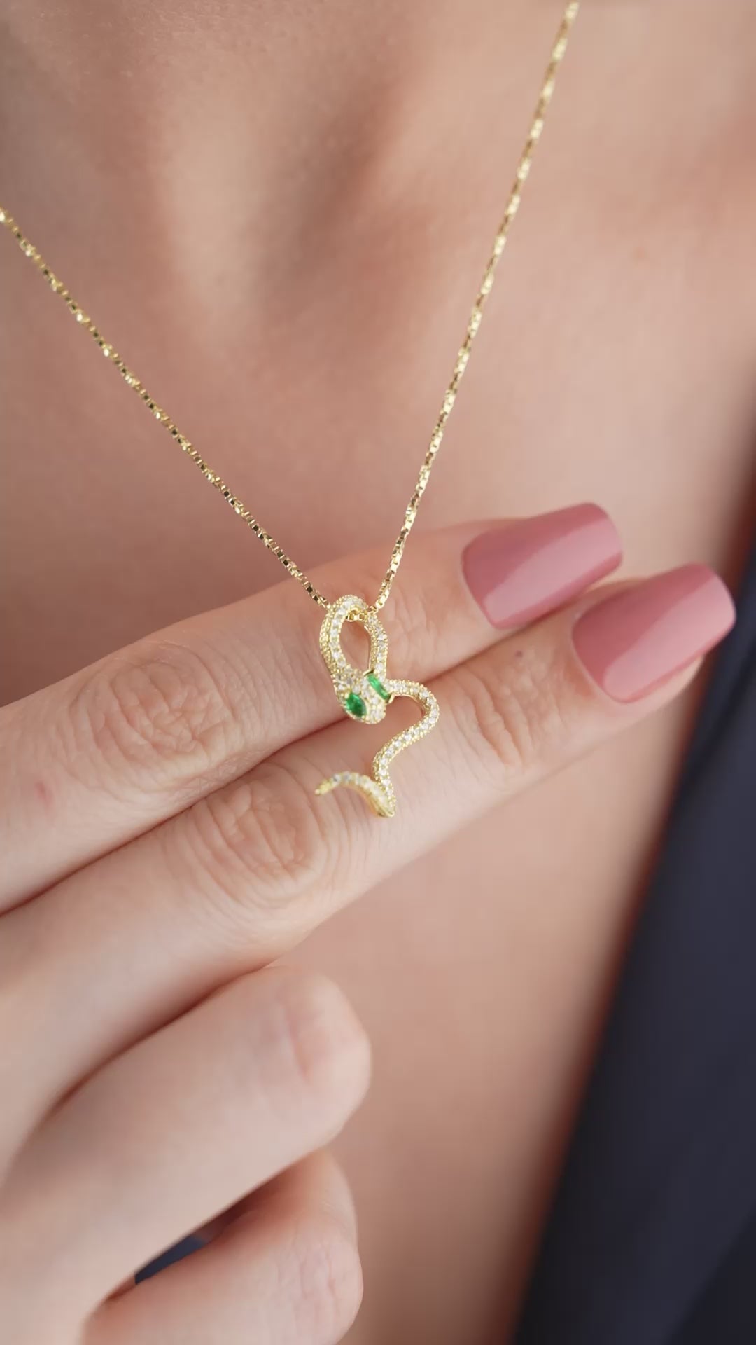 GRÖNT ORMHALSHALSBRÅD | 925 SILVER