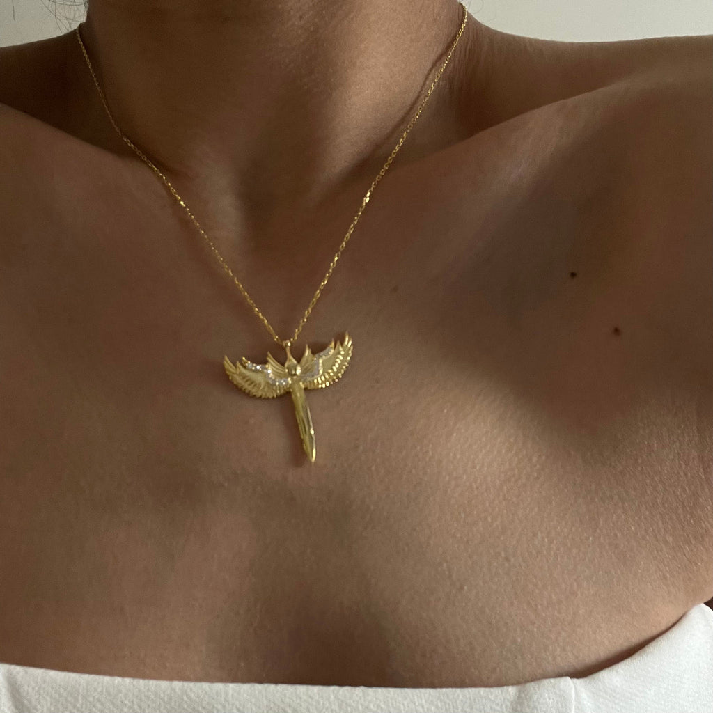 Schutzengels Kette White Stone (7017626009645)