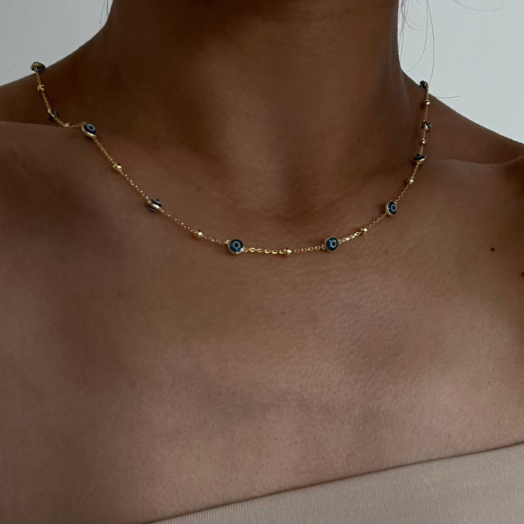 Minimal Multi Nazar Halskette (7060327137325)