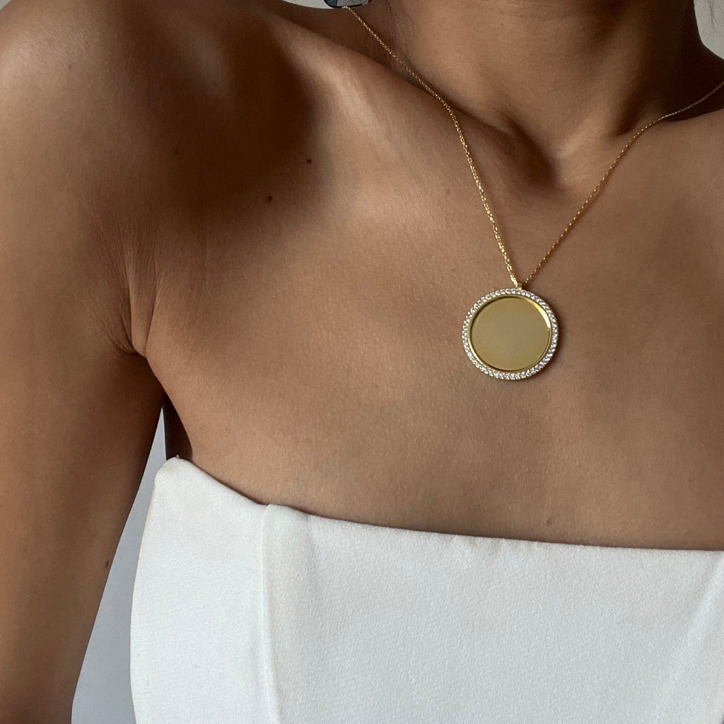 Zirkonia Plättchen Gravurkette (7053374259245)