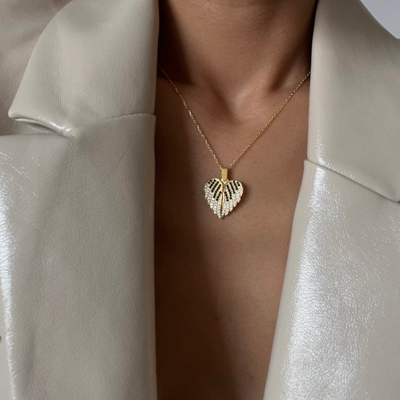 Herz & Flügel Gravurkette (7017601400877)